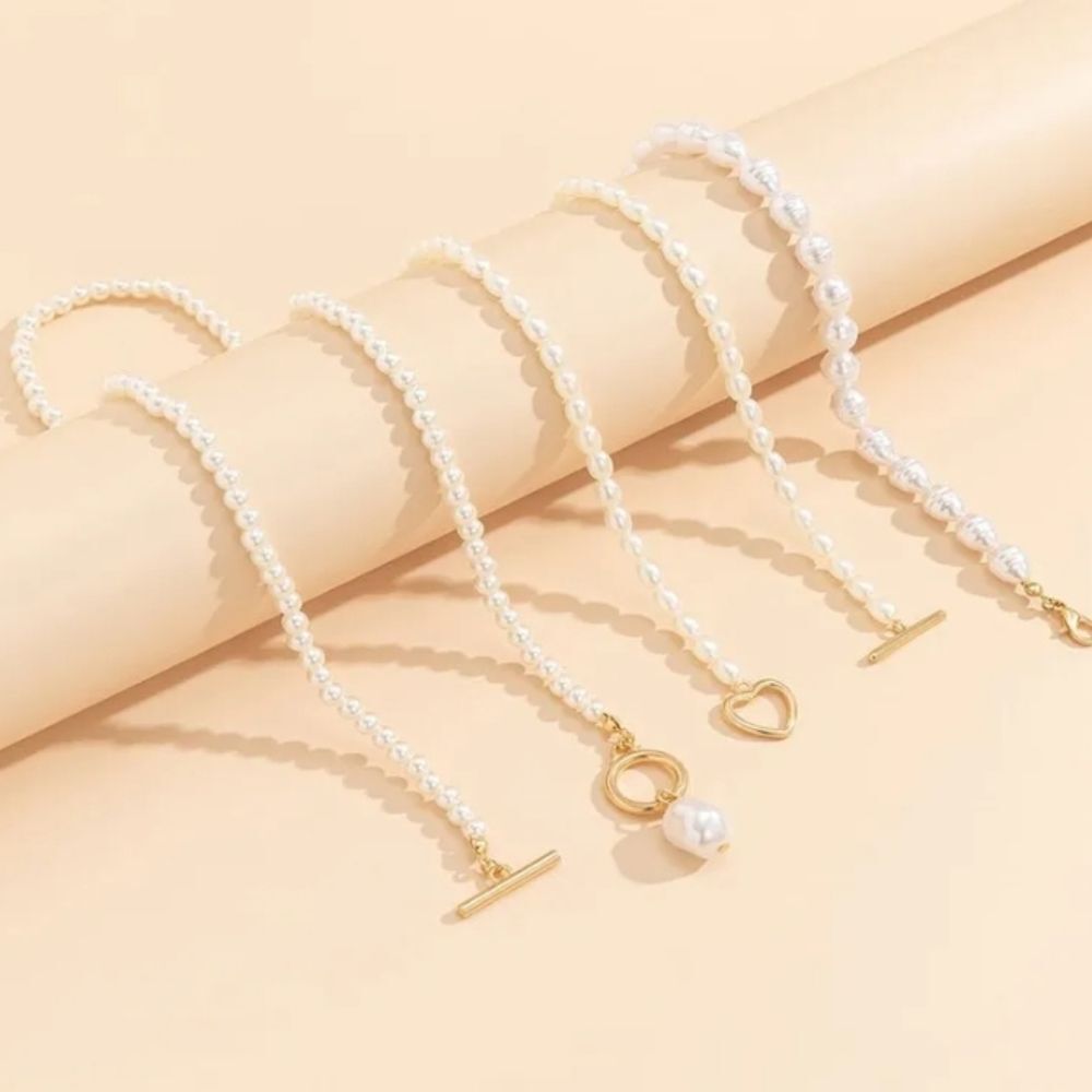 3 for $26 - 3 Layered Baroque Pearl Necklaces Vintage Multi-Layer Pearl … - Picture 3 of 5